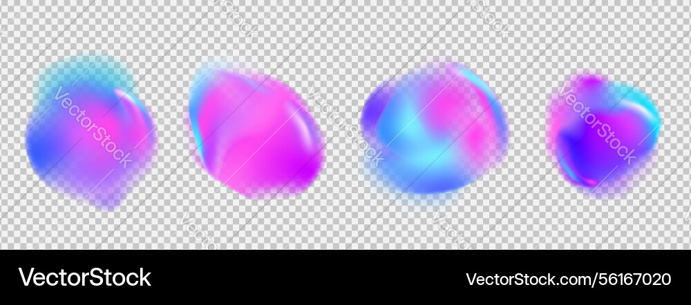 Irregular round gradient shapes set neon circular Irregular round gradient shapes set neon circular vector image