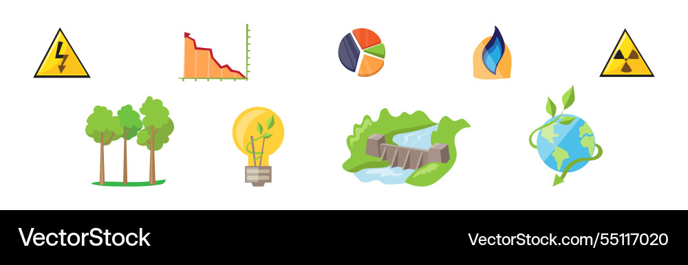 Natural and land resources object element Natural and land resources object element vector image