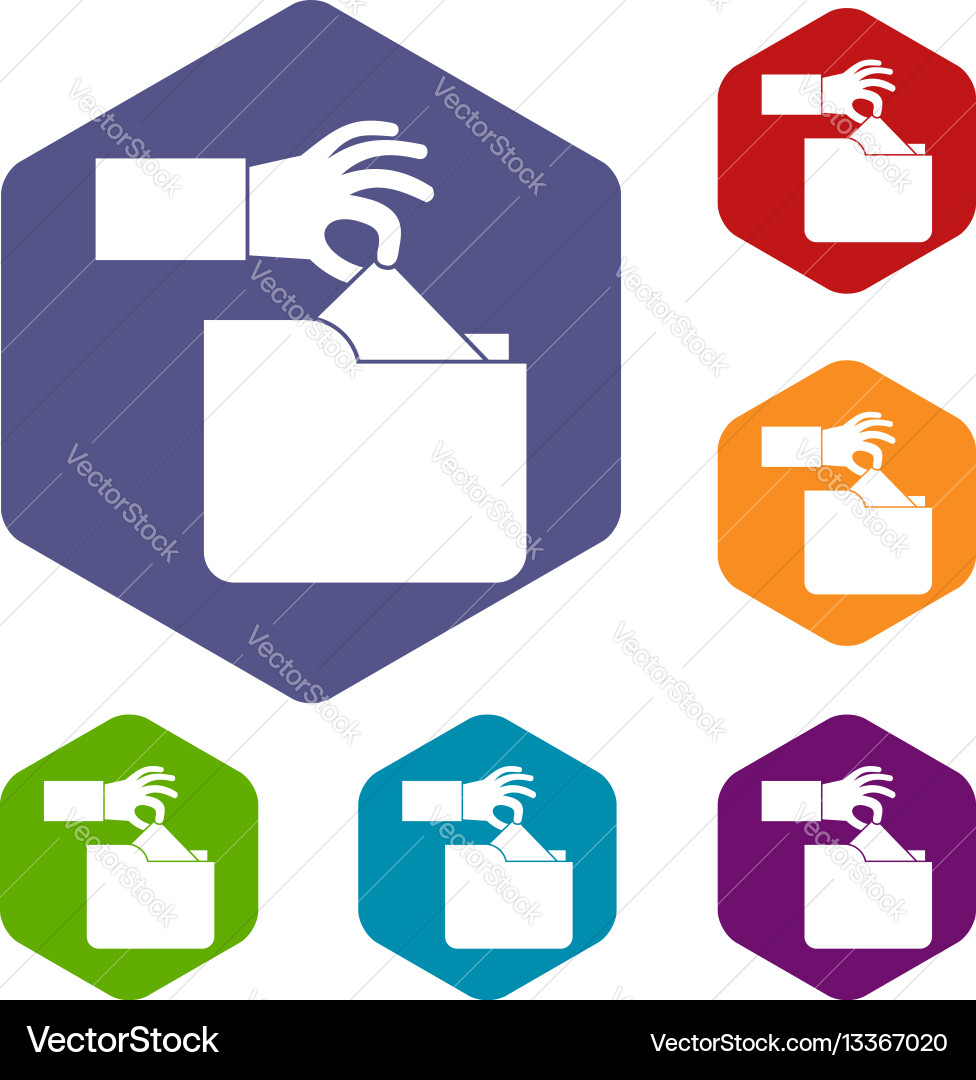 Robbery secret data in folder icons set vector image