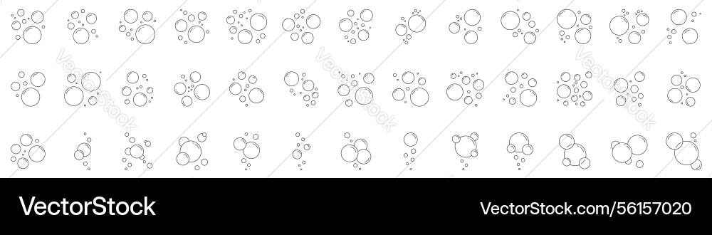 Soap bubbles line icon set cluster of various Soap bubbles line icon set cluster of various vector image