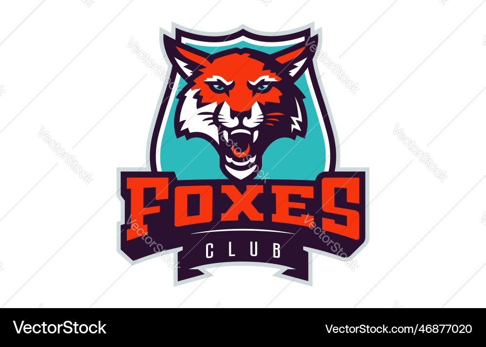 Sports logo with fox mascot colorful sport emblem Sports logo with fox mascot colorful sport emblem vector image
