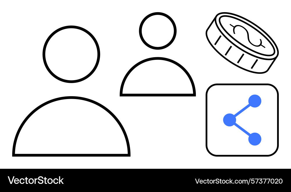User interaction with shared resources Vector Image
