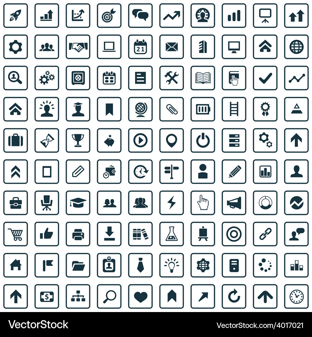 100 startup icons Vector Image