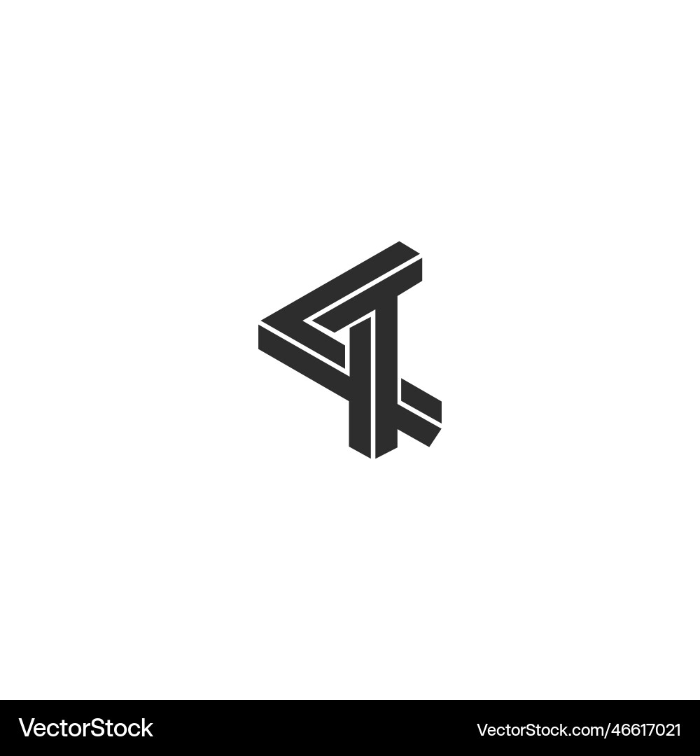 Alphabet initials logo ct tc c and t Royalty Free Vector