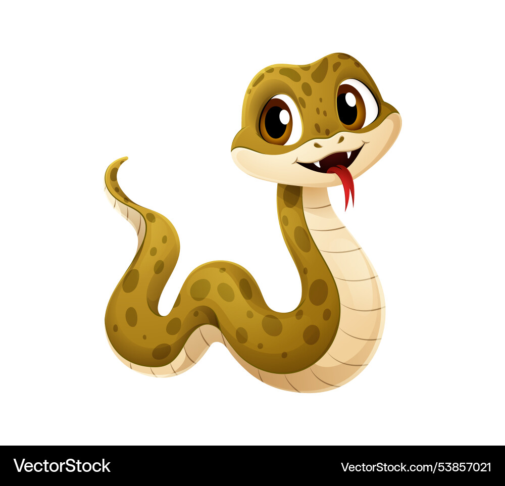 Cartoon snake character chinese lunar year animal Cartoon snake character chinese lunar year animal vector image