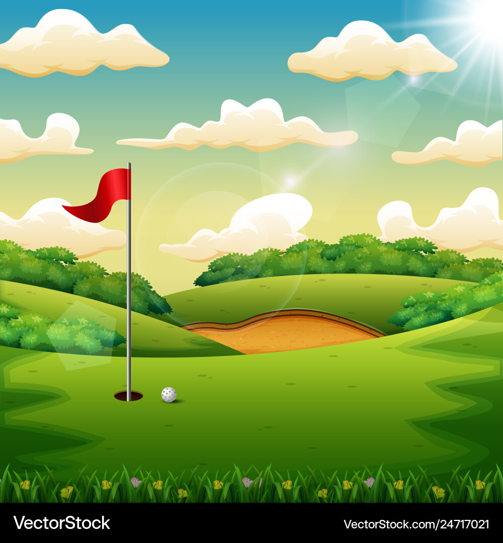 Golf Course Landscape Royalty Free Vector Image