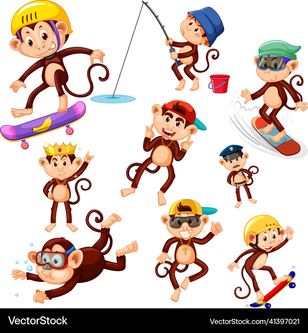 Monkey Pattern Background vector image