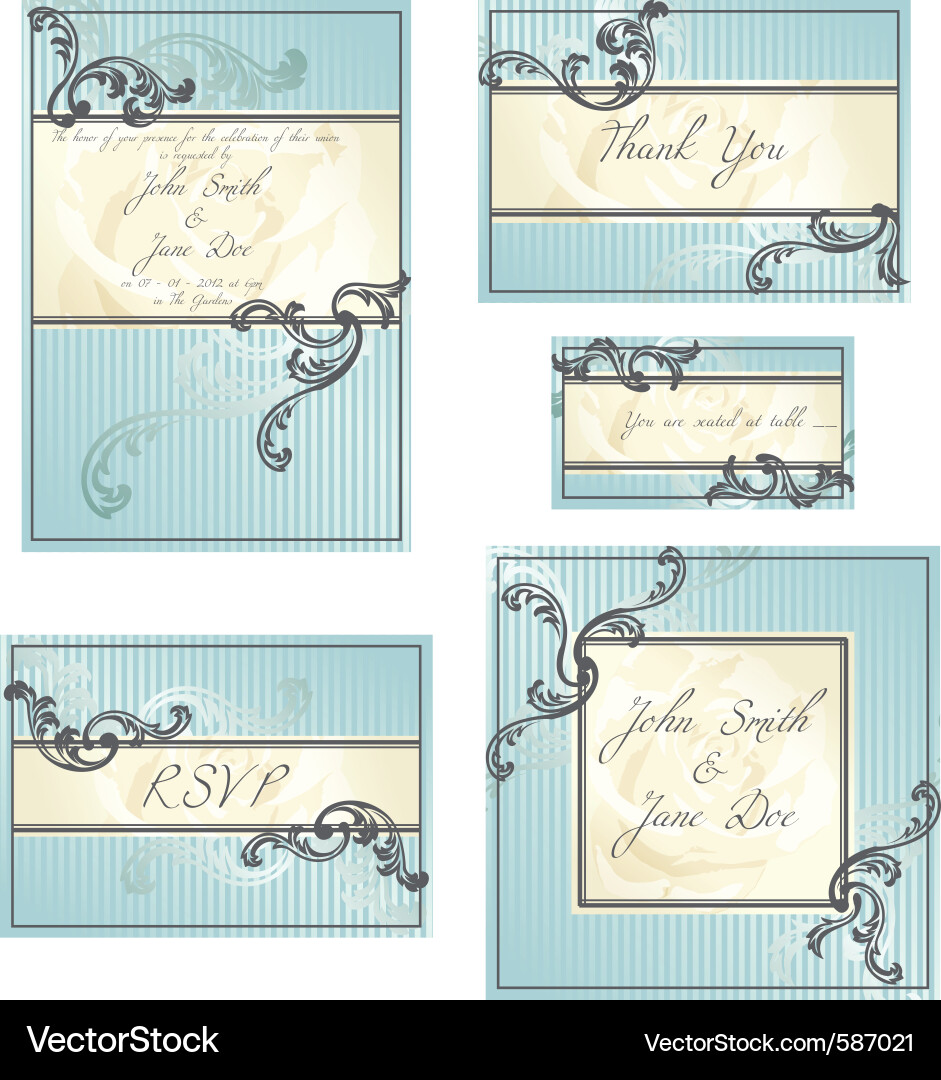 Rococo Wedding Deco Set Vector Image