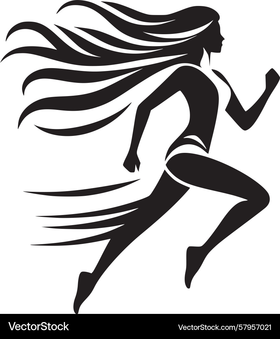 Running Silhouette - Dynamic Motion Vector Image