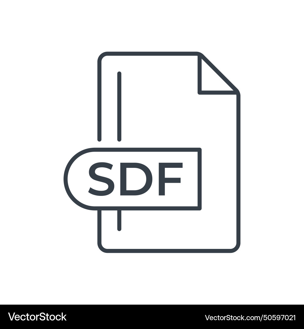 Sdf file format icon extension line vector image