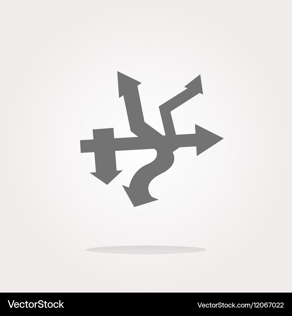 Abstract lines arrows on web glossy icon Vector Image