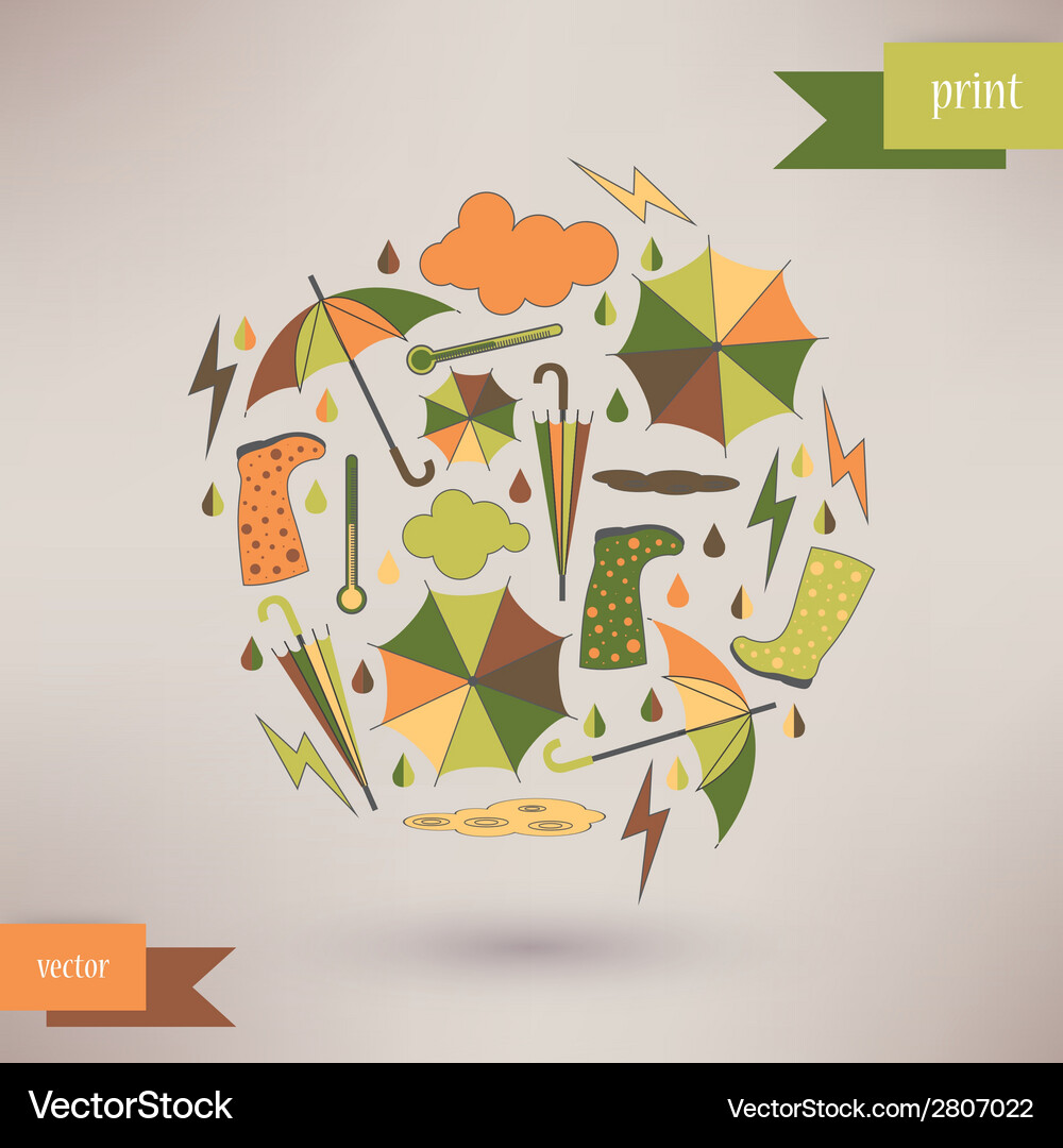 Autumn abstract background simple shapes Vector Image
