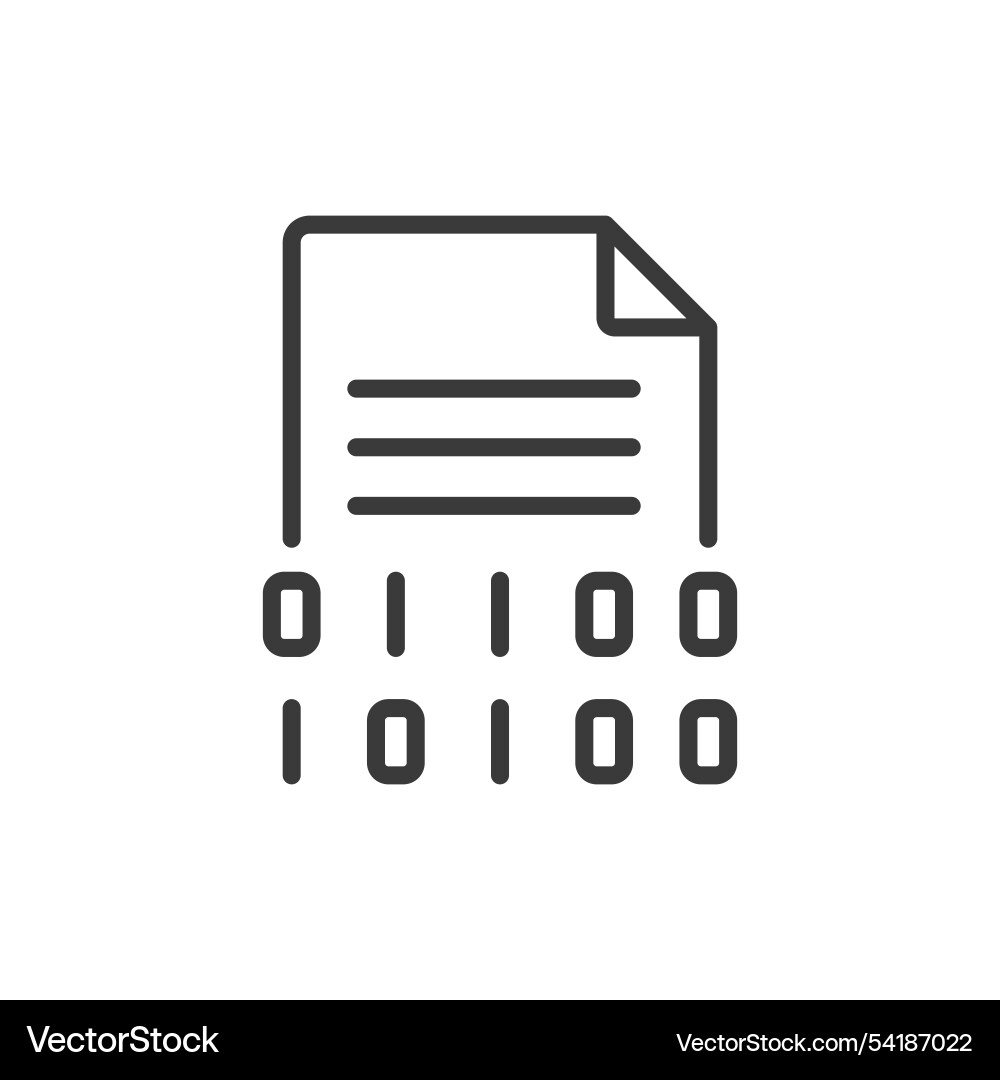 Encrypting text icon in line design Encrypting text icon in line design vector image