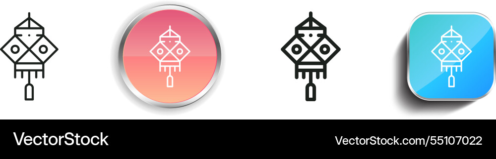 Kandeel icon thin linear regular and button style vector image