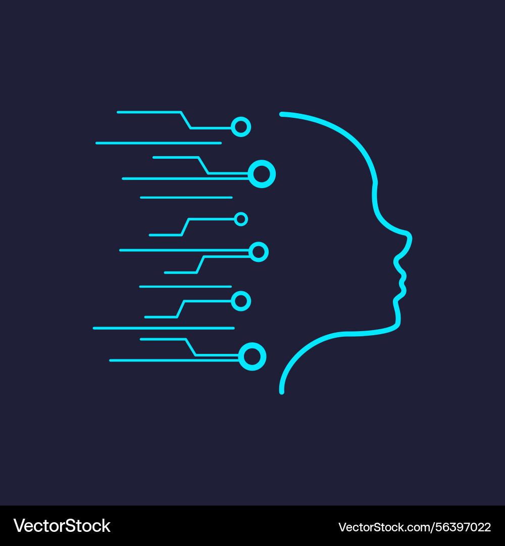 Neural network artificial intelligence futuristic Neural network artificial intelligence futuristic vector image
