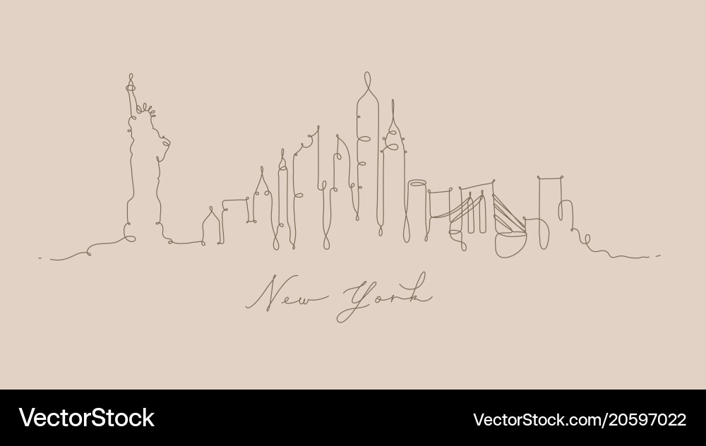 New York City Skyline Silhouette Vector Image