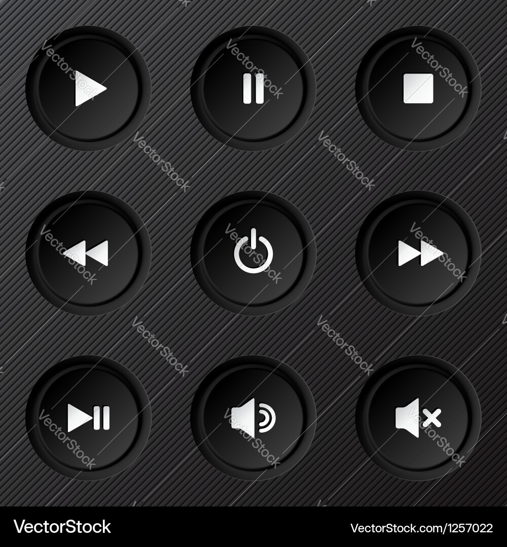 Plastic Navigation Buttons - Audio Controls vector image