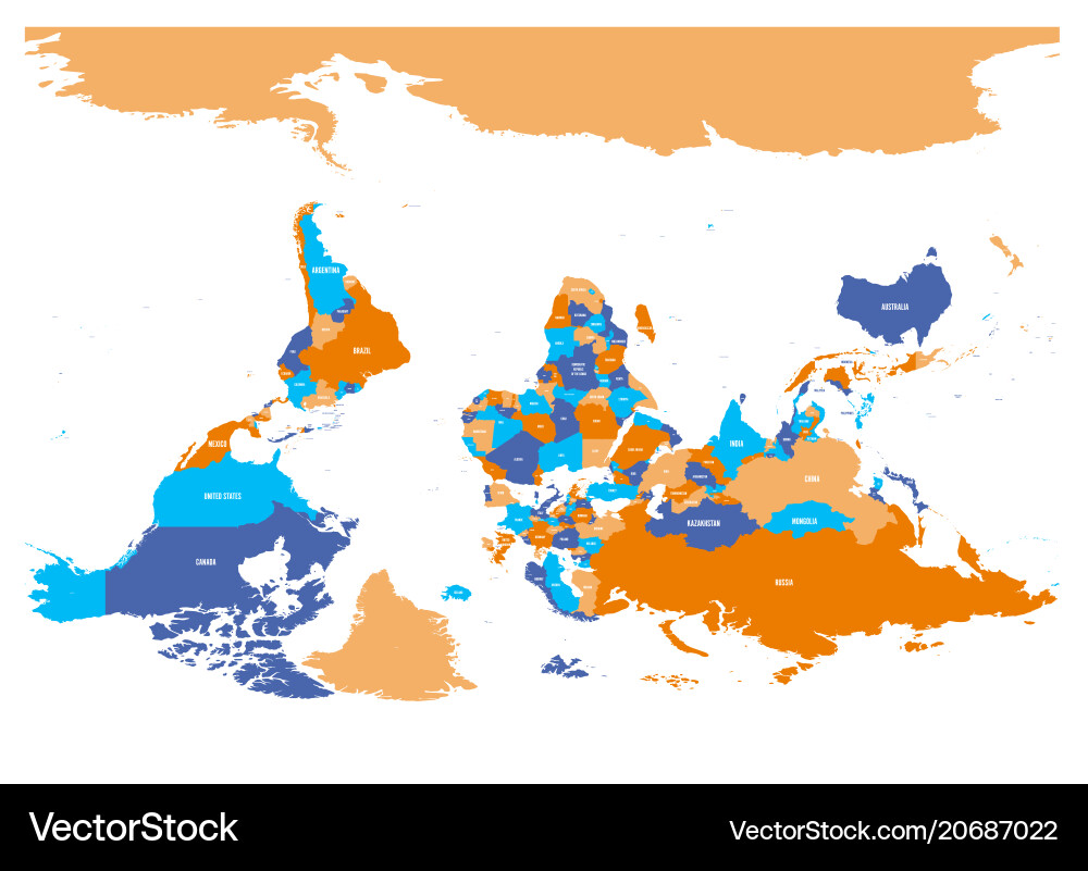 Reversed World Map Vector Image