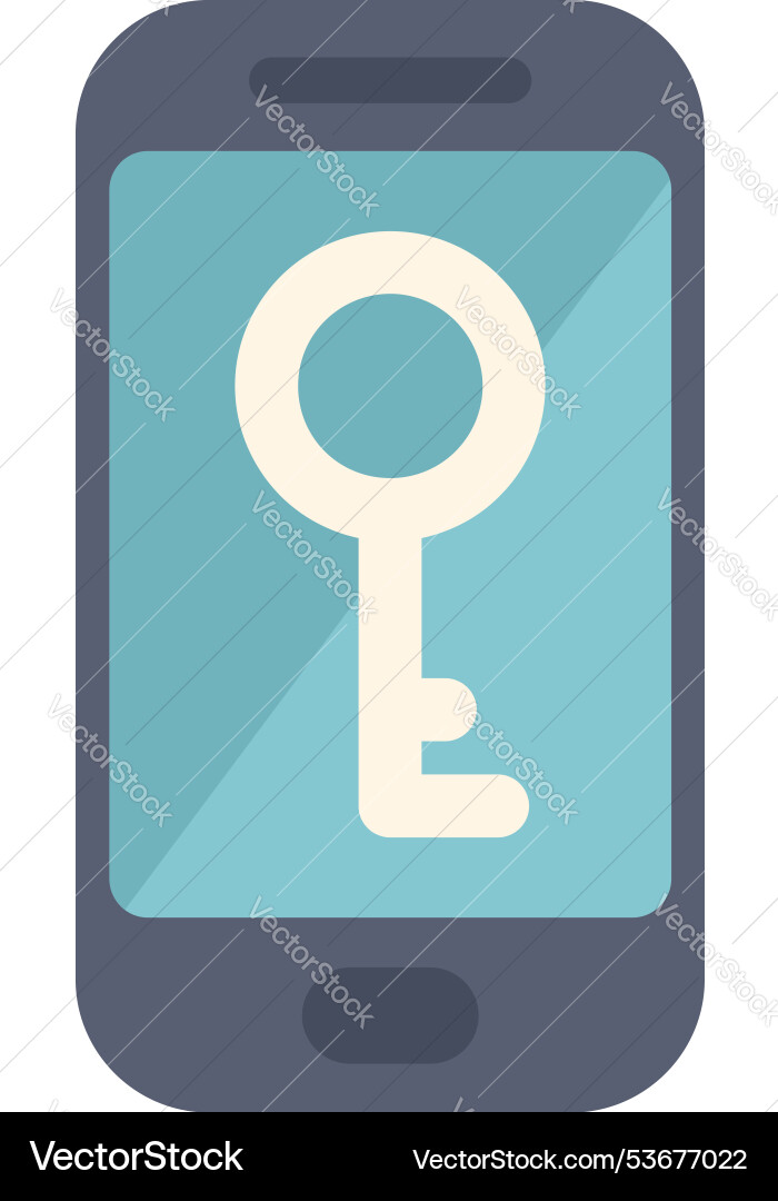 Smartphone showing key security access icon Smartphone showing key security access icon vector image