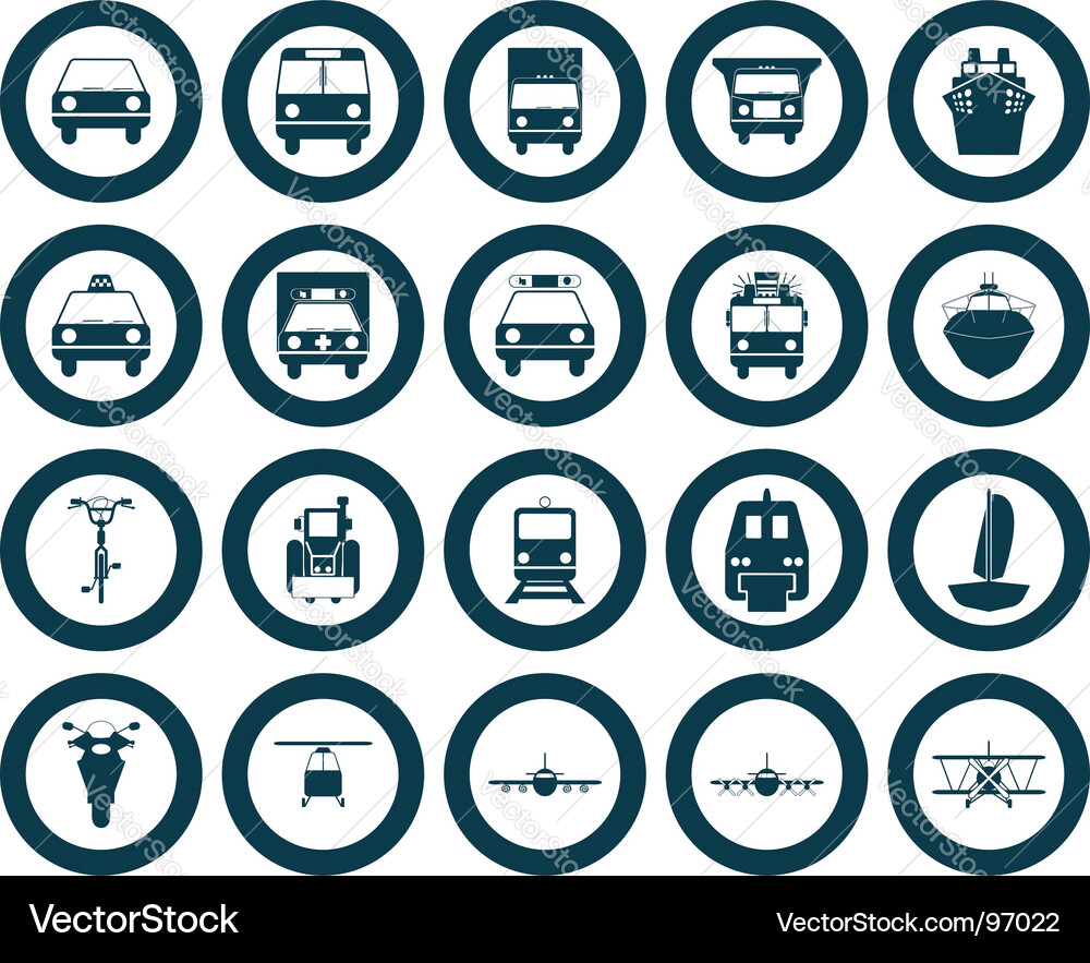 Transportation icons set vector image