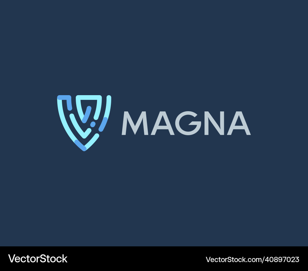 Abstract shield maze fingerprint icon Abstract shield maze fingerprint icon vector image