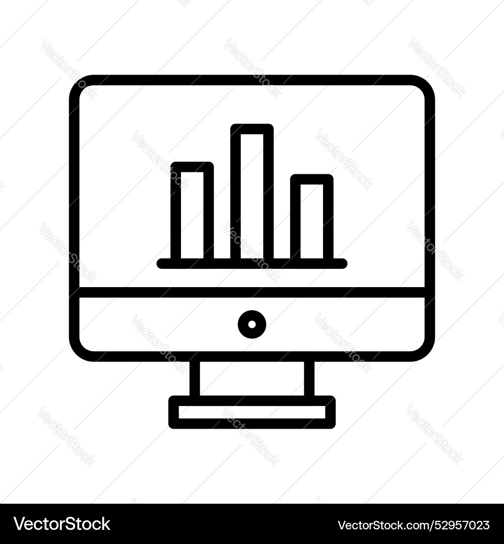 Bar chart icon outline style design isolated Vector Image