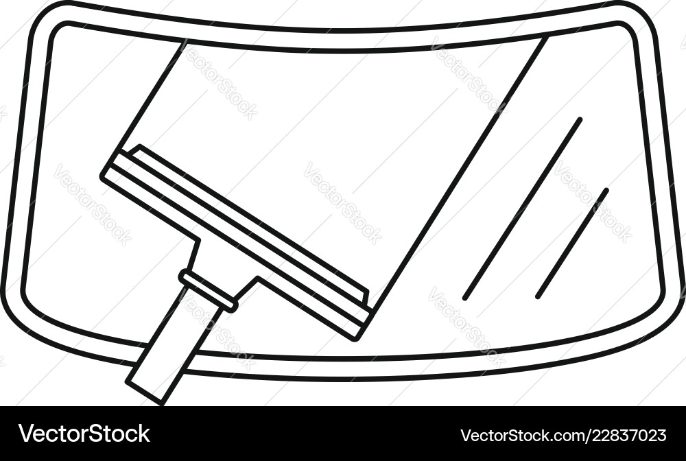 Clean Auto Windschutzscheibe Symbol Umriss Stil Clean Auto Windschutzscheibe Symbol Umriss Stil vektorbild
