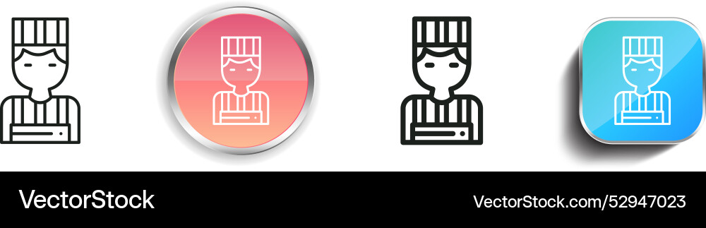 Convict icon thin linear regular and button style Convict icon thin linear regular and button style Vector Image