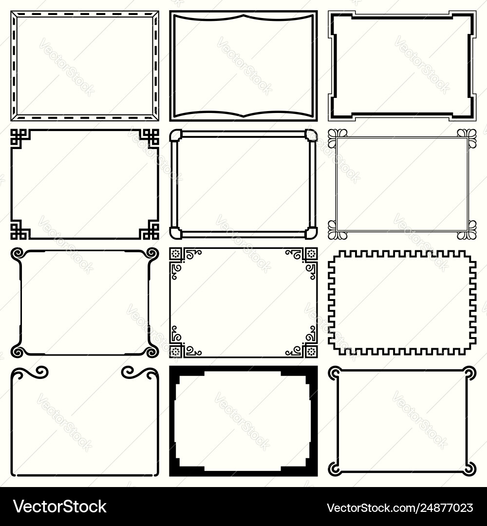 Decorative Frame Set - Elegant Patterns vector image