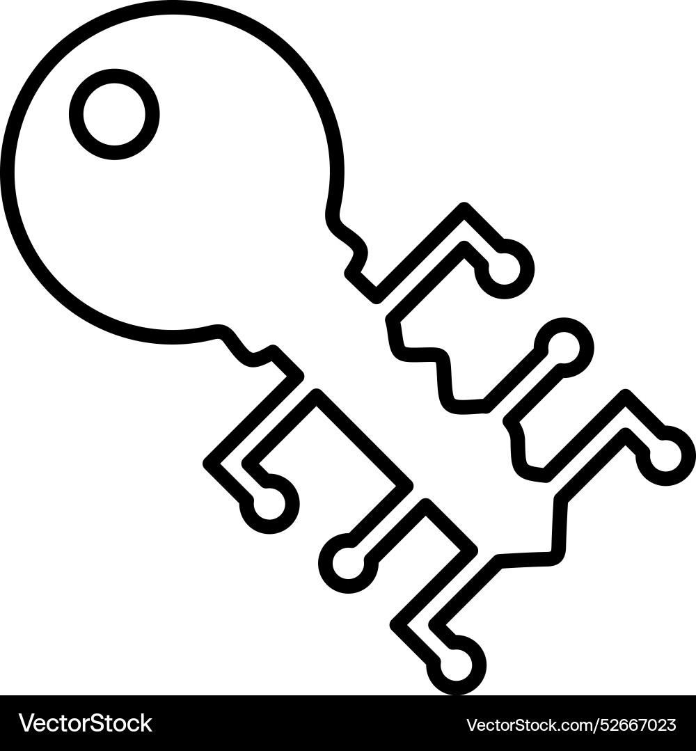 Encryption key personal data icon outline Vector Image