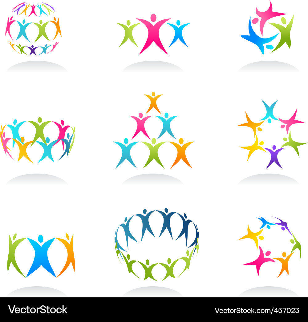 Group of People Icons vector image