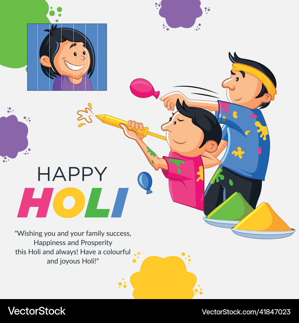 Happy holi banner design vector image