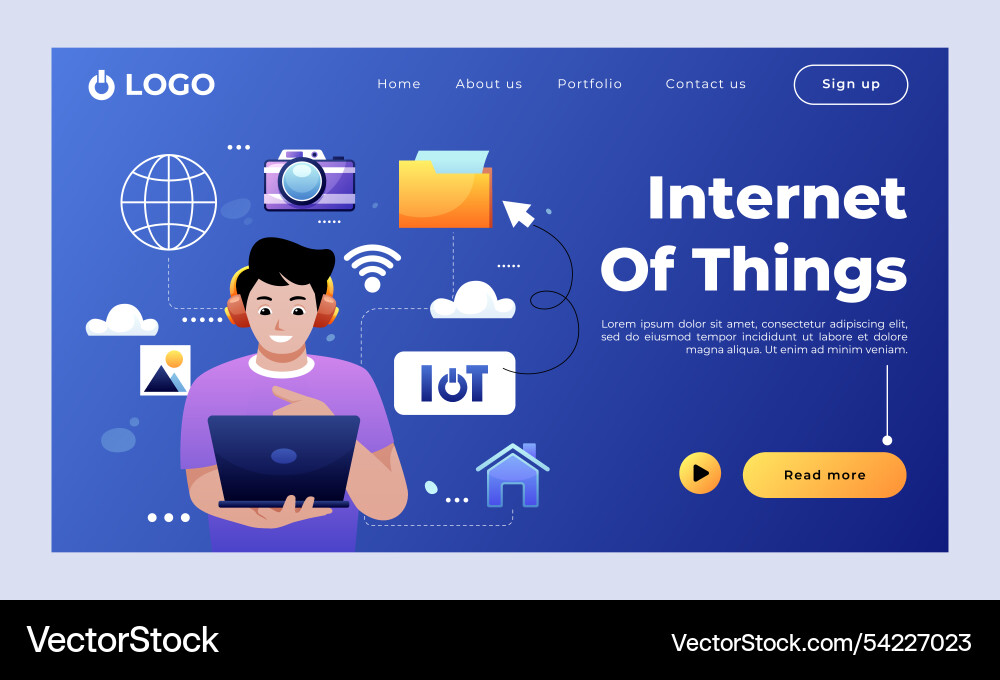 Internet of things with technology icons Internet of things with technology icons vector image
