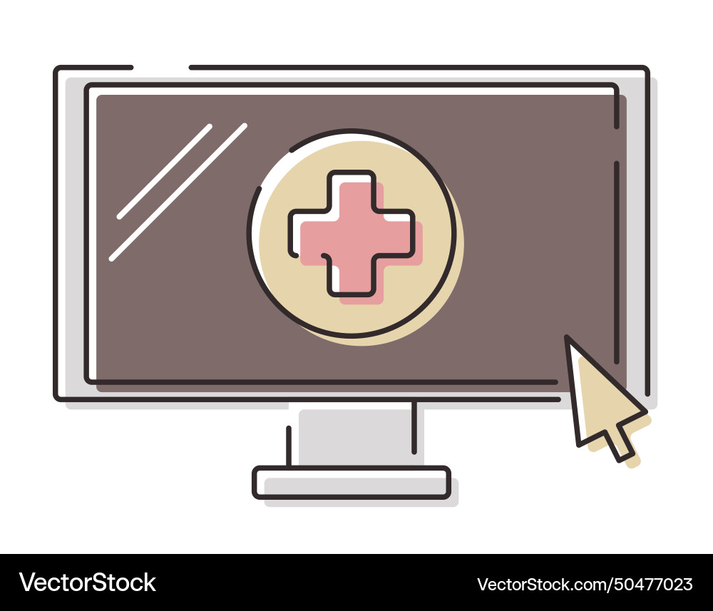 Isolated line icon of computer monitor Isolated line icon of computer monitor vector image