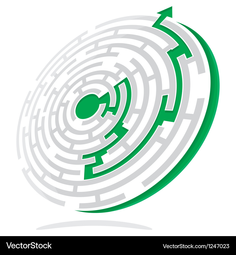 Maze solution Royalty Free Vector Image - VectorStock