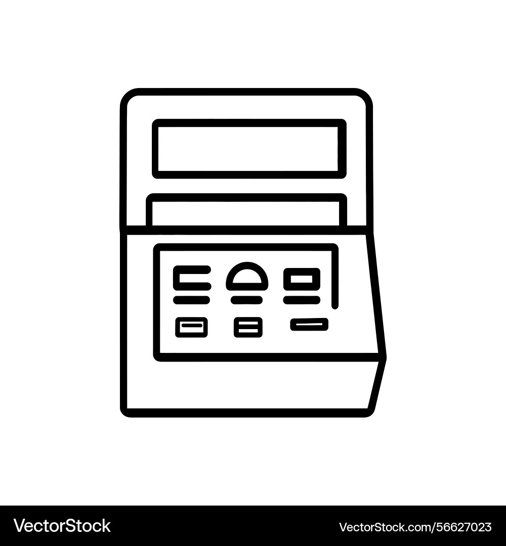 Outline icon of electronic device with button vector image