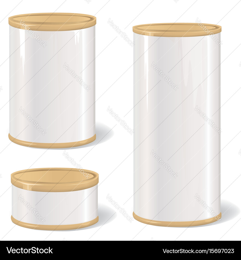 Retro Tin Can Set Vector Image