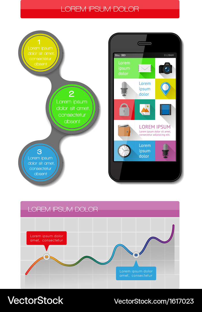 Ui infographics and web elements vector image