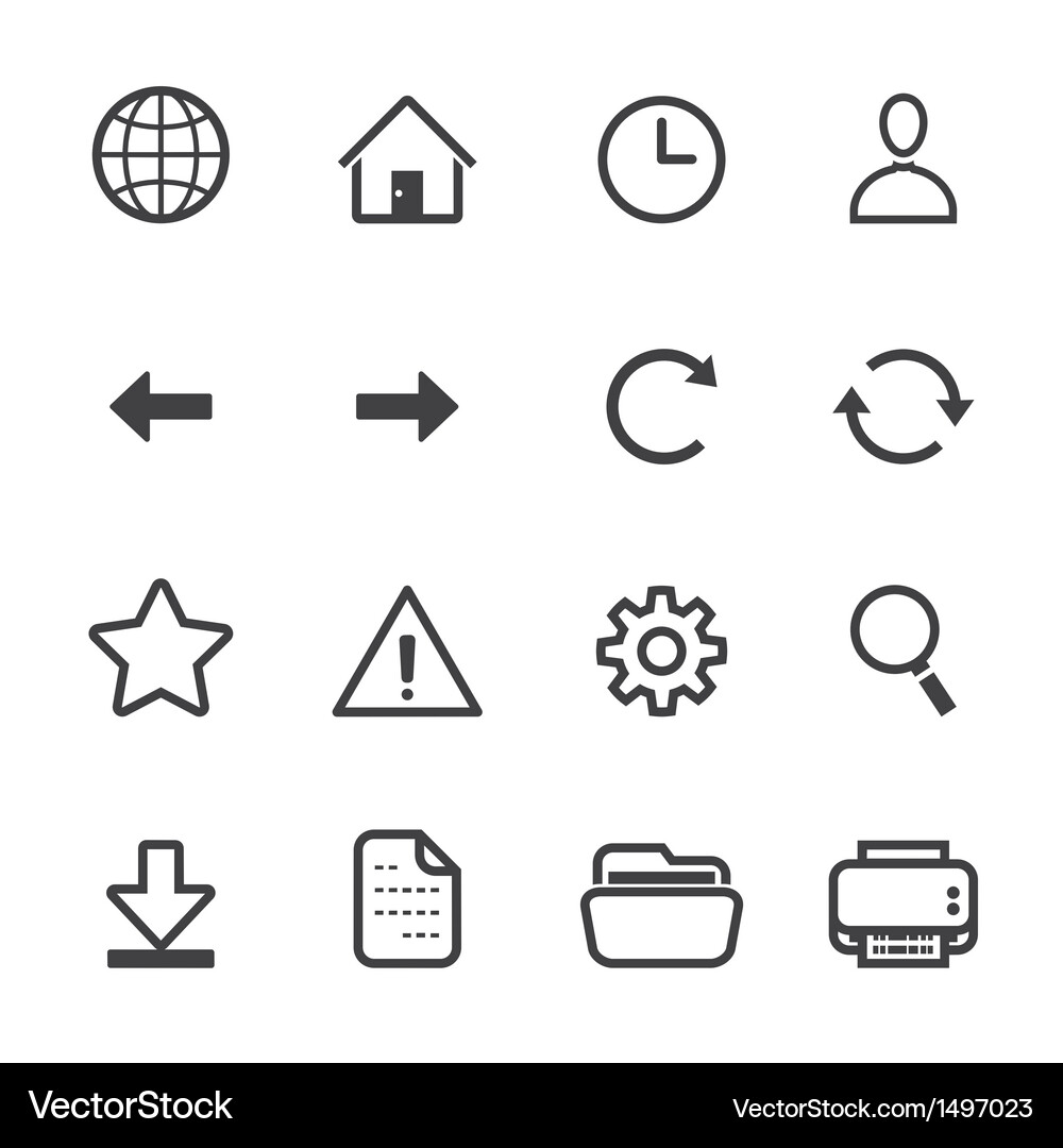 Website Icon Set - Toolbar & Web Vector Image