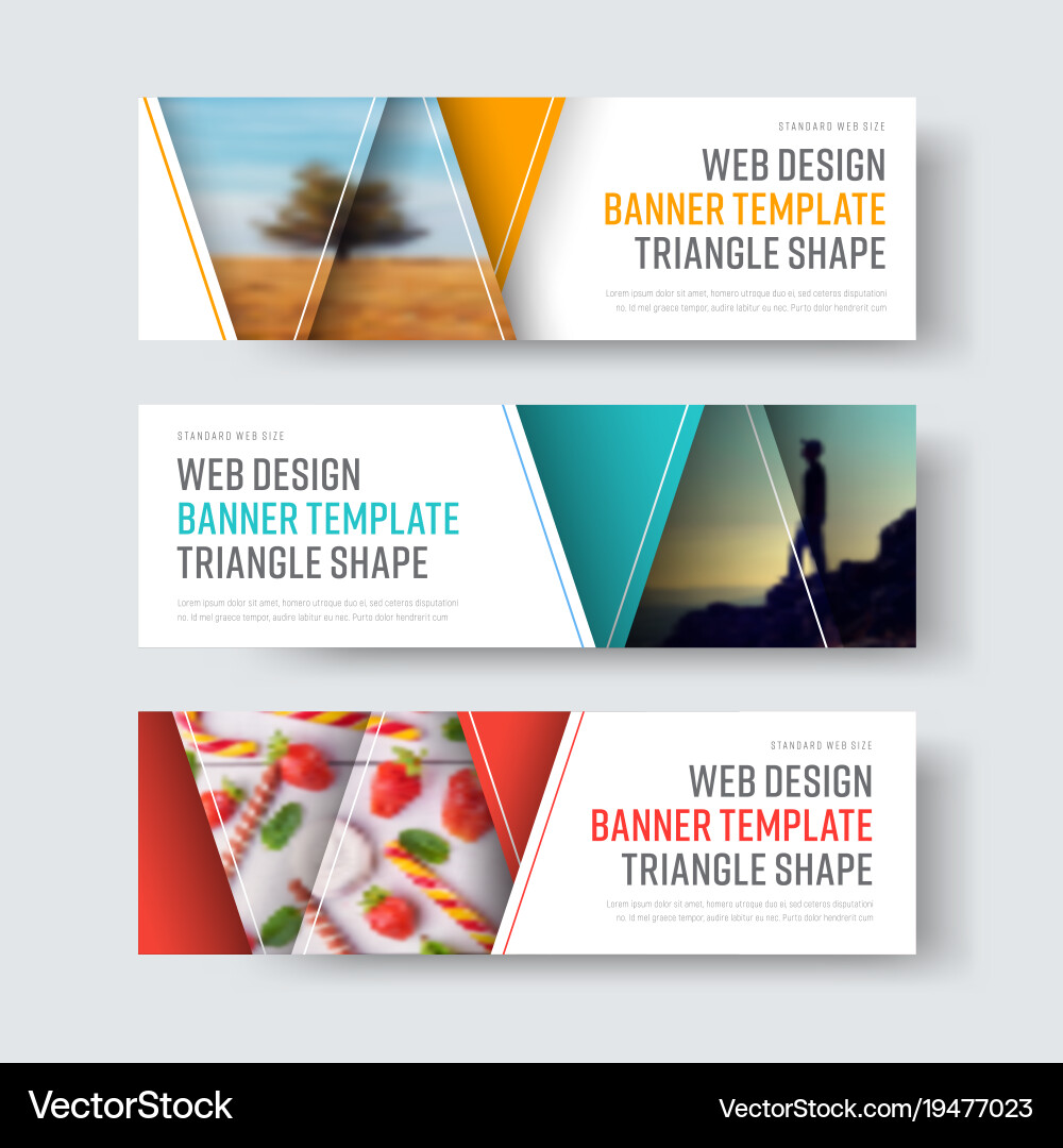 White Triangular Banners vector image