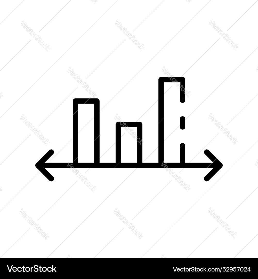 Bar chart icon outline style design isolated Bar chart icon outline style design isolated vector image