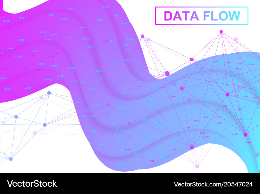 Big data flow artificial intelligence and machine vector image