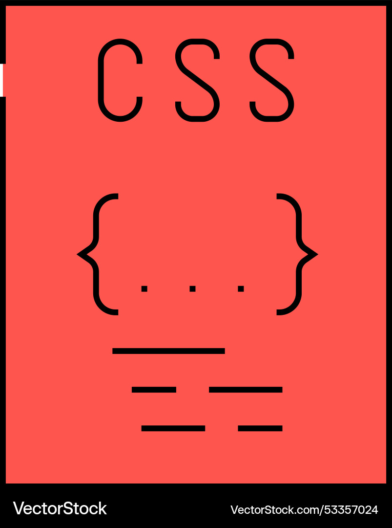 Css Datei Format Dokument Symbol Farbe vektorbild