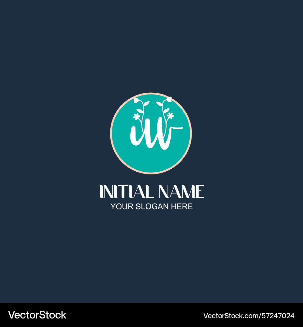 Elegant uv initial logo design with botanical Vector Image