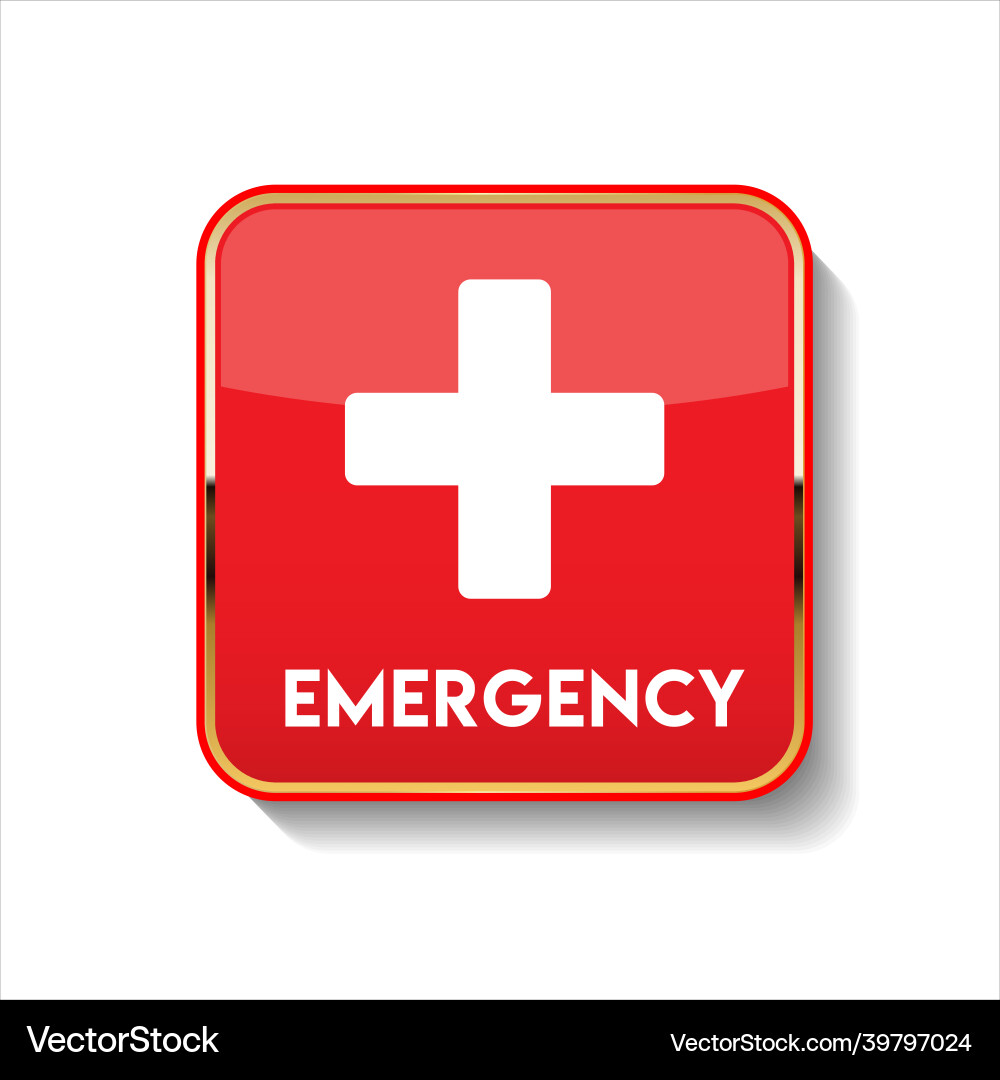 Emergency website button on white background 02 Emergency website button on white background 02 vector image