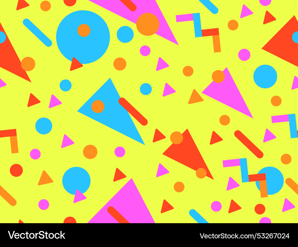 Geometric seamless pattern with memphis elements Geometric seamless pattern with memphis elements vector image
