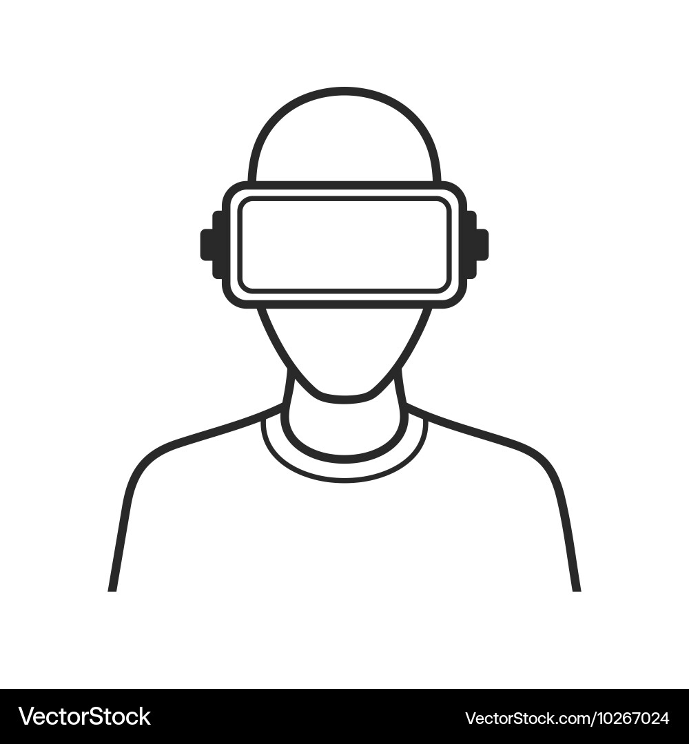 Man with virtual reality headset icon vector image