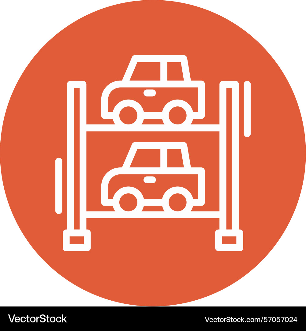 Multi-level parking line circle style icon design Vector Image