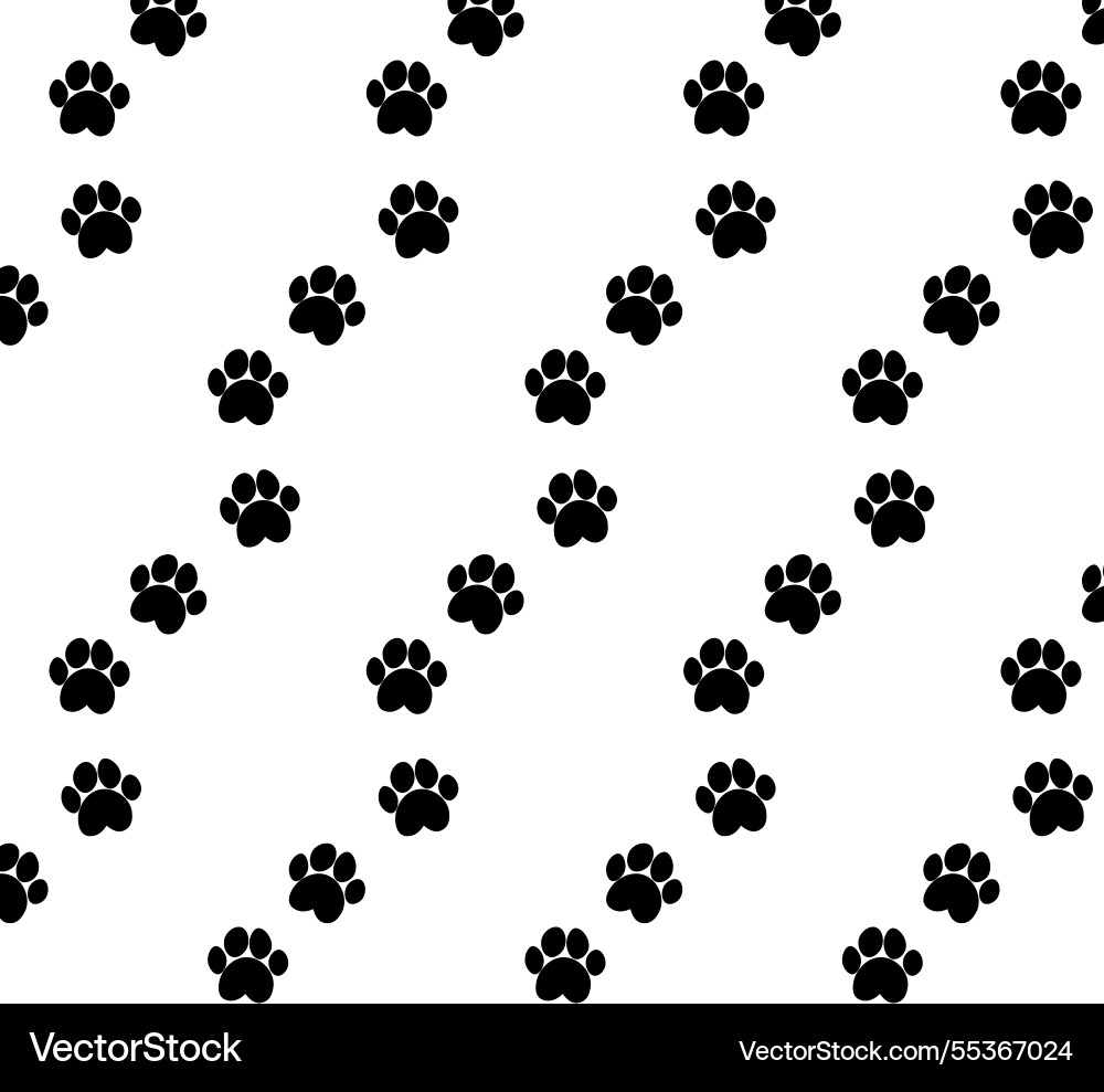 Seamless pattern of cat dog footprints steps Vector Image