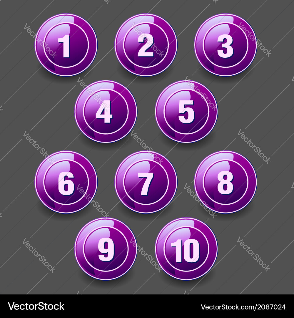 Set of round buttons vector image